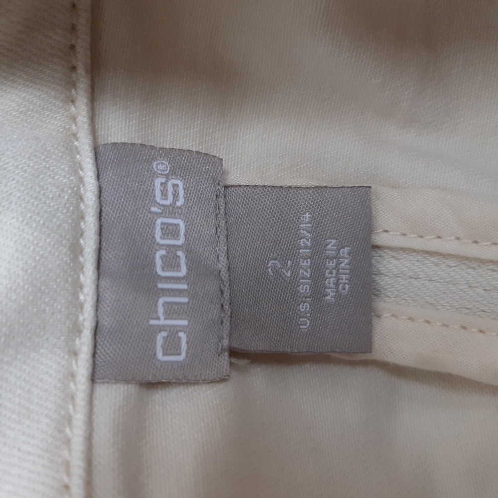 Chico's Cream Denim Motto Jacket - Picture 6 of 7